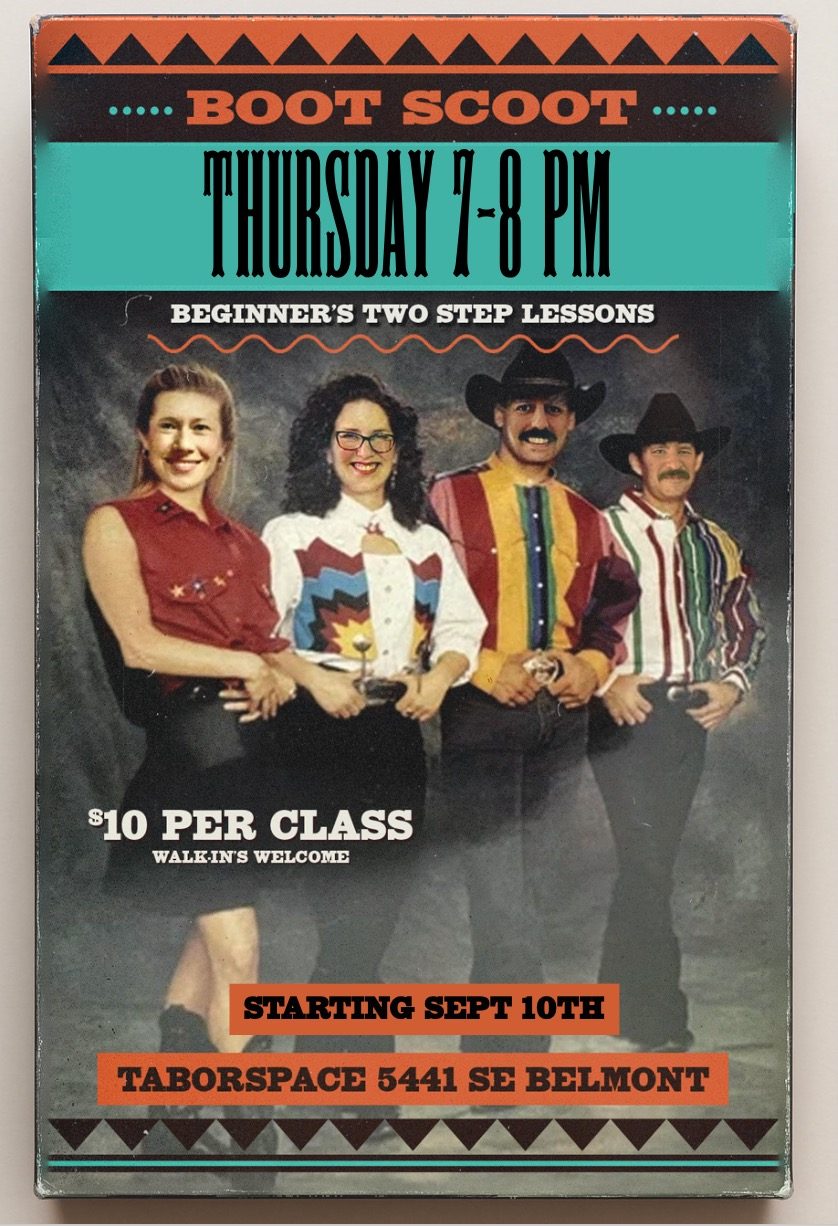 Boot Scoot PDX: beginner two-step lessons flyer